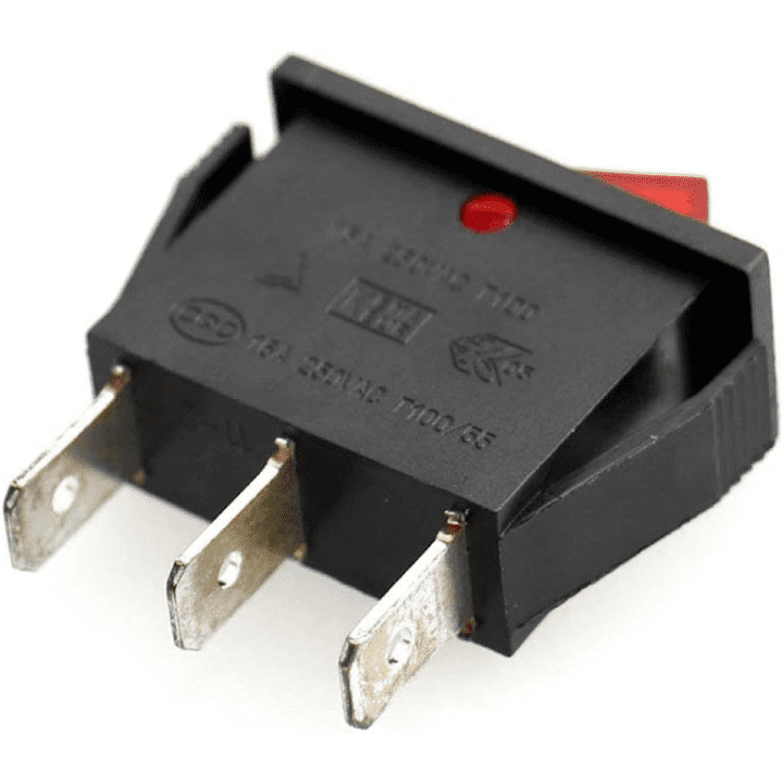 Rocker switch 16A 250V SPDT 3PIN Red LED-Robocraze