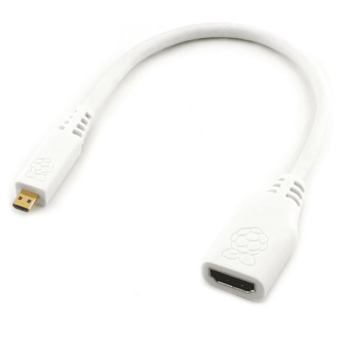 Raspberry Pi Official Micro HDMI to Standard HDMI Adapter – Compact HDMI connector -Robocraze