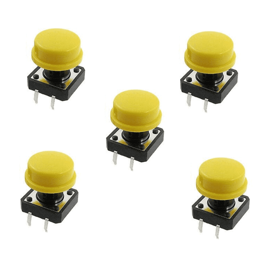Tactile 4 Pin Push Button Switch - Pack of 5 (12x12x7.3 mm)-Robocraze
