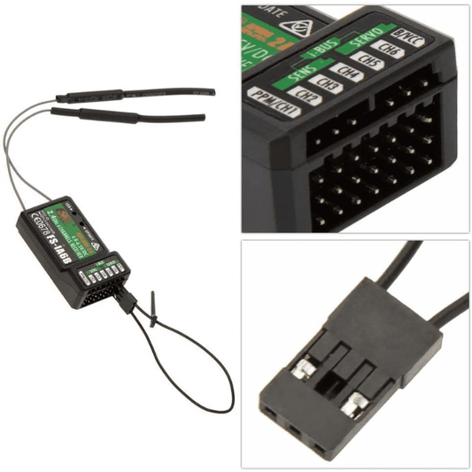 FlySky FS-IA6B 6CH PPM Output with iBus Port Receiver – FPV drone remote for quadcopters. -Robocraze