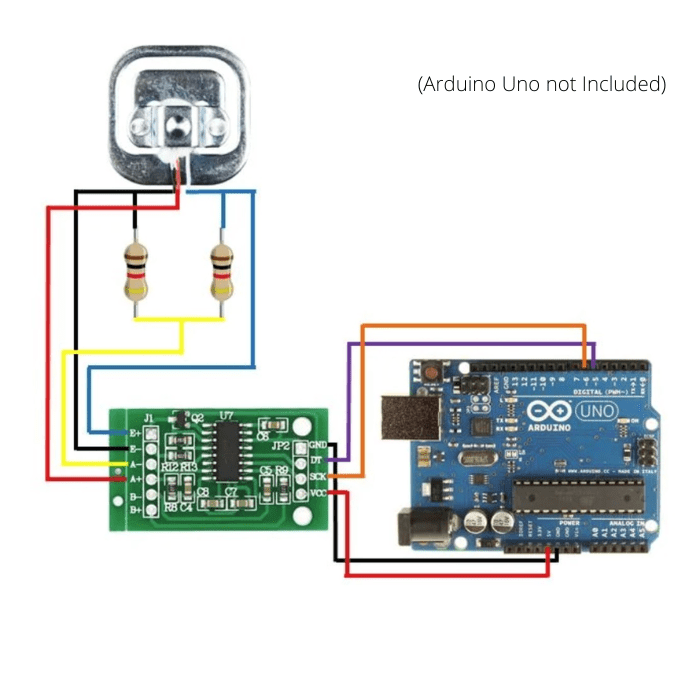 50kg Load Cell with HX711 Sensor – Precision weight sensor with HX711 for Arduino scales. -DIY Sensor Kit -Robocraze