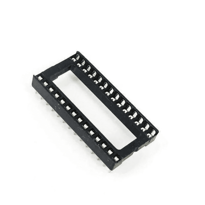 28 Pin Wide IC Base (Pack of 5) – Durable 28-pin wide IC base for IC protection & replacement. -Robocraze