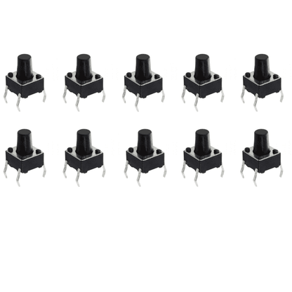 4-Pins DIP Momentary Square Tactile Push Button Switch 10 Pieces - 6x6x8mm-Robocraze
