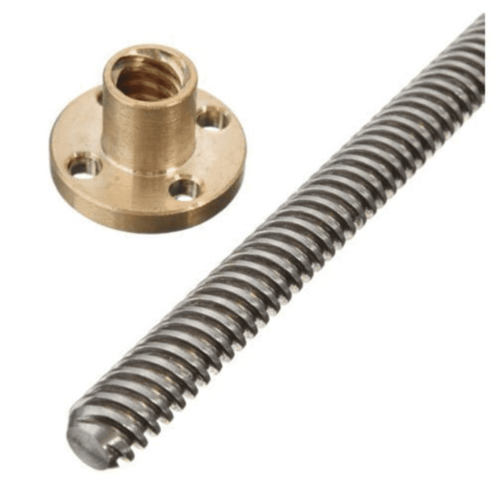 600mm Trapezoidal 4 Start Lead Screw 8mm Thread 2mm Pitch Lead Screw with Copper Nut-Robocraze