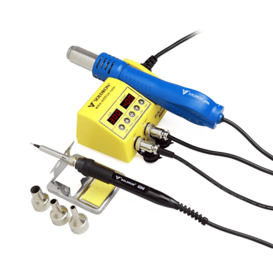 Soldron 8898 Hot Air Soldering Station – Portable dual hot air station – soldering station - Soldering Kit -Robocraze