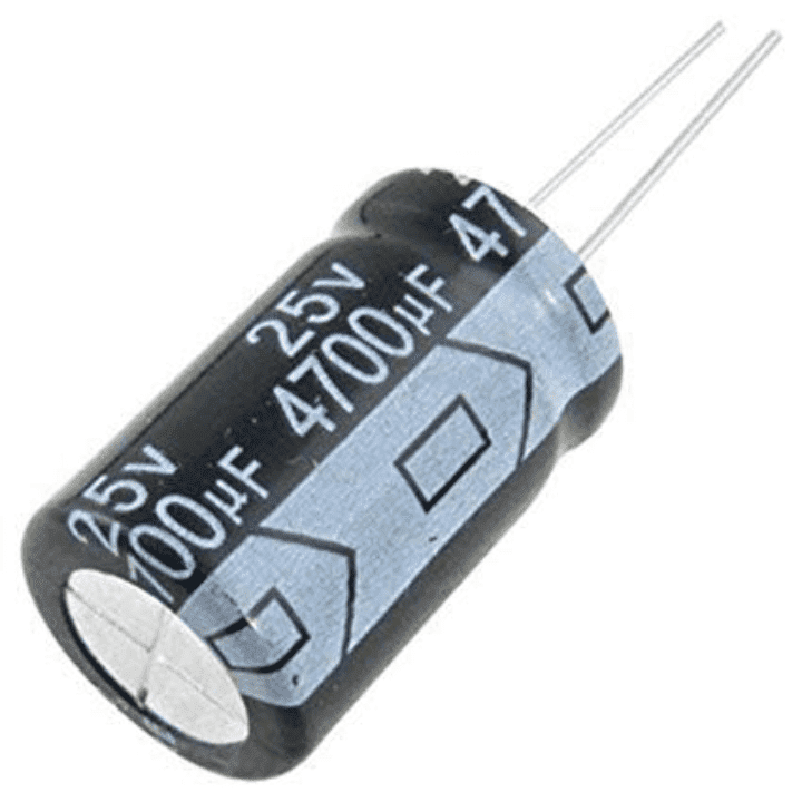 4700uF 25V Electrolytic Capacitor (5PC) – Power supply & motor drive capacitors. -Basic Components -Robocraze