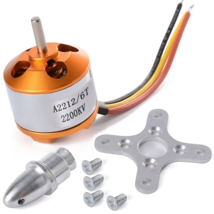 A2212 2200KV Brushless Outrunner Motor – High-speed motor for FPV drones. -DIY Drone Parts -Robocraze