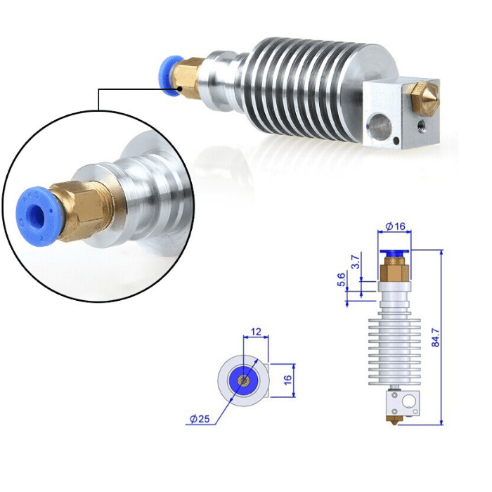 E3D Aluminium J-Head Hotend – Smooth filament extrusion. -3D Printer Accessories -Robocraze