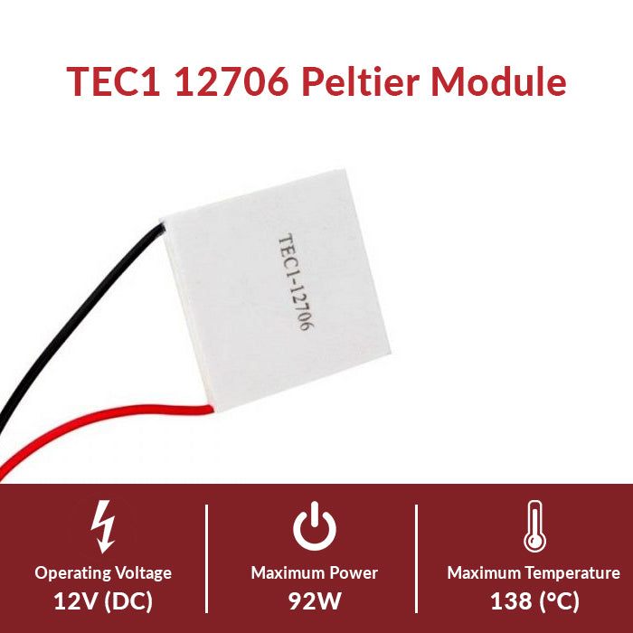 TEC1 12706 Peltier Module – TEC1-12706 thermoelectric cooling module for temperature regulation -Robocraze