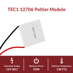 TEC1 12706 Peltier Module – TEC1-12706 thermoelectric cooling module for temperature regulation -Robocraze