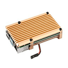 Raspberry Pi Metal Aluminum Case Gold (4B) – Elegant Official Raspberry Pi Case with dual fans. -Robocraze