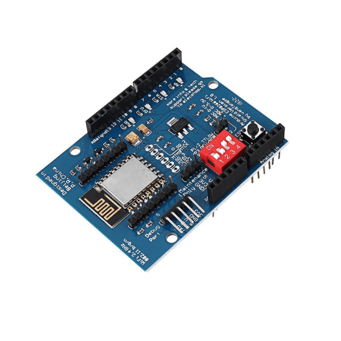 Arduino UNO ESP8266 WiFi Shield – Smart Arduino shields with ESP8266 for seamless WiFi in IoT projects. -Robocraze
