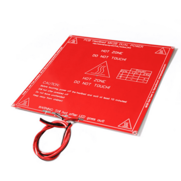 RepRap MK2B 3D printers Dual Power PCB HeatBed With 14AWG Cable (Red)-Robocraze