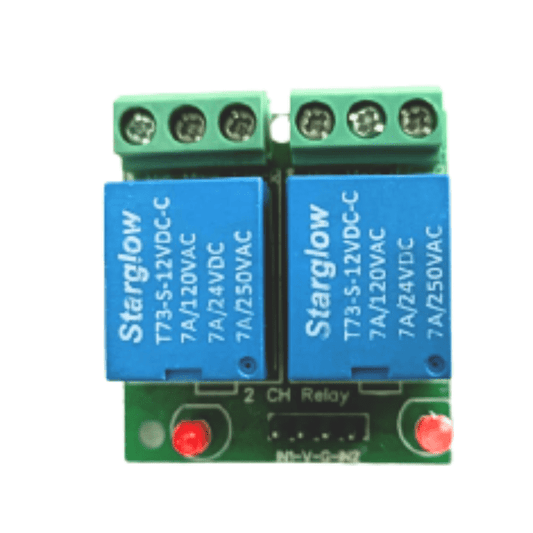2 CH 12V Relay Board – Dual-channel 12V relay board for control systems. -Relay Module -Robocraze