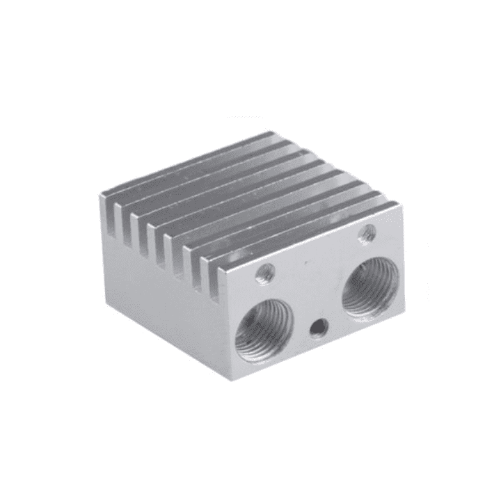 Dual head J-head aluminum block heatsink for E3D V6 extruders -Extruder Heatsink -Robocraze