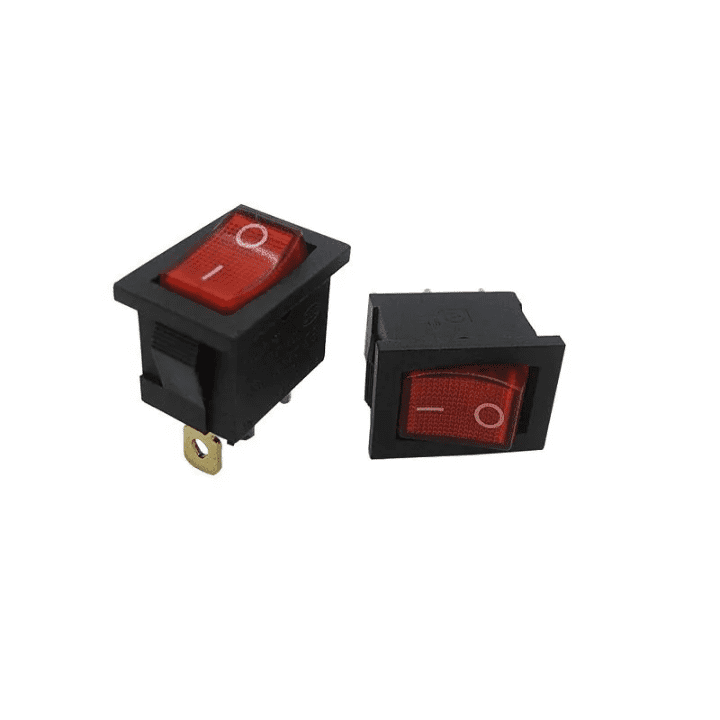 Rocker switch 6A 250V SPDT 3 PIN Red LED-Robocraze