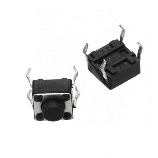 4-Pins DIP Momentary Square Tactile Push Button (10pcs, 6x6x5mm) – High-quality DIP switches - Mini Switch - Robocraze