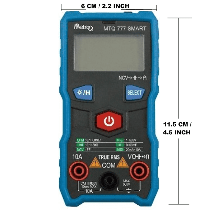 MetroQ MTQ 777 Smart Multimeter – High-precision smart meter for electronics testing.-Smart Multimeter -Robocraze