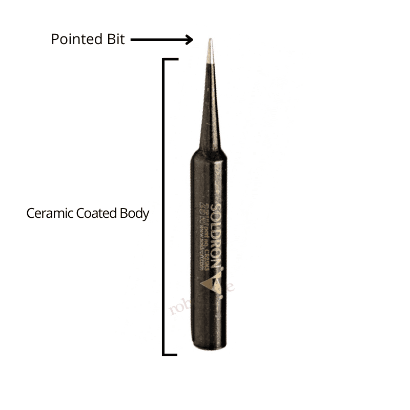 25W Ceramic Coated Needle Bit – High-precision ceramic-coated bit – soldering iron - Soldering Kit -Robocraze