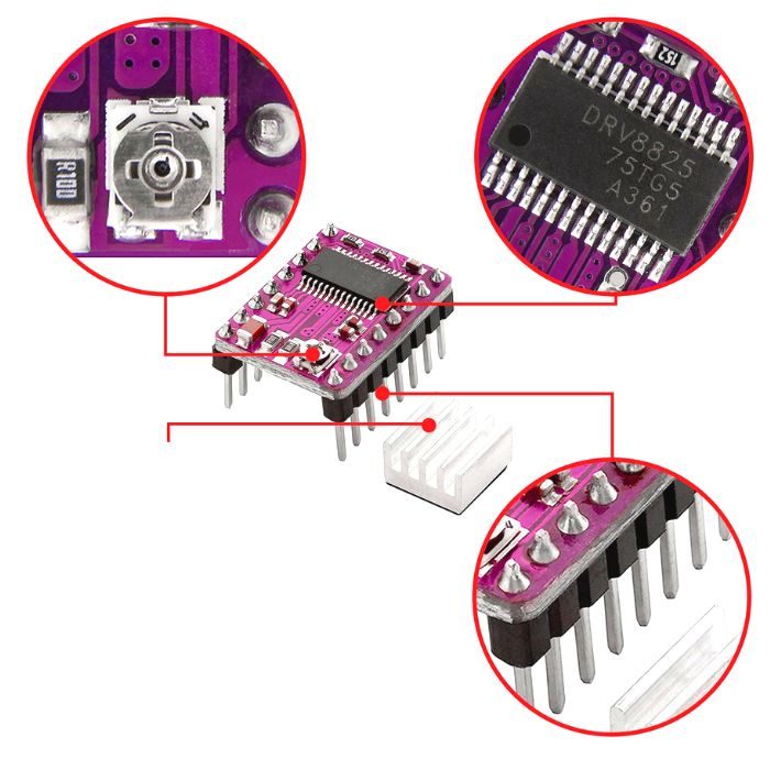 DRV8825 Stepper Motor Driver Module – Smooth CNC & 3D printer operation.-Robocraze