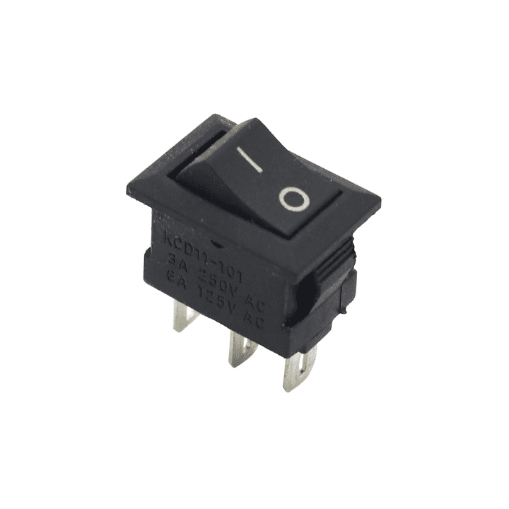 6 A 250V 3 pin SPDT ON-OFF Rocker Switch (JL MRS 102 BK)-Robocraze
