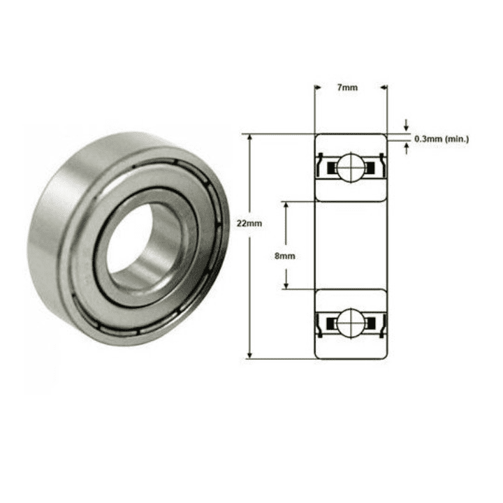 608ZZ radial ball bearing pack for 3D printer and skate wheels -3D Printer Bearing -Robocraze