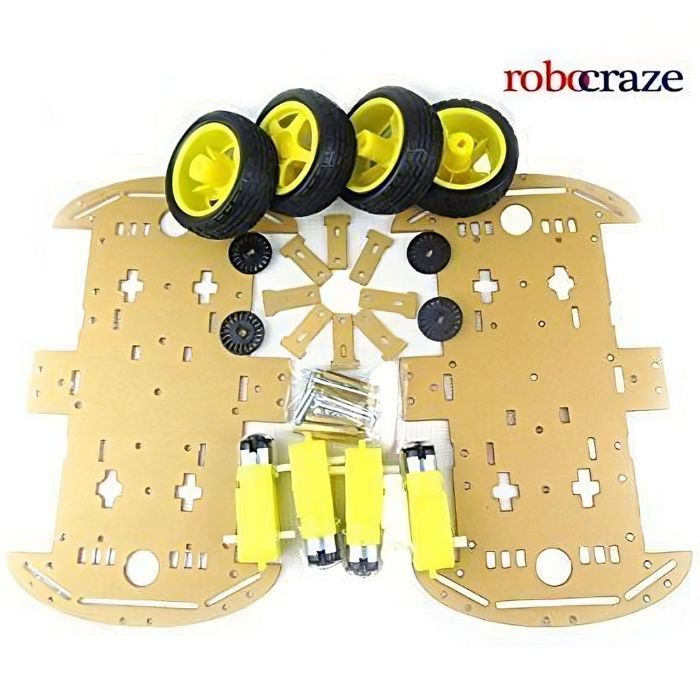 4WD Four Wheel Drive Kit - A Smart Robot Car with Chassis-Robocraze