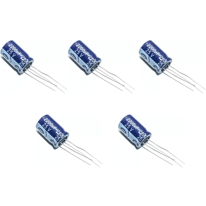 220µF 25V Electrolytic Capacitor (Pack of 5) -Electronic Components - Robocraze