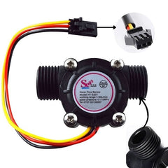 1/2 Inch Water Flow Sensor - YF-S201 - Water flow sensor for liquid flow measurement. -Water Flow Sensor -Robocraze