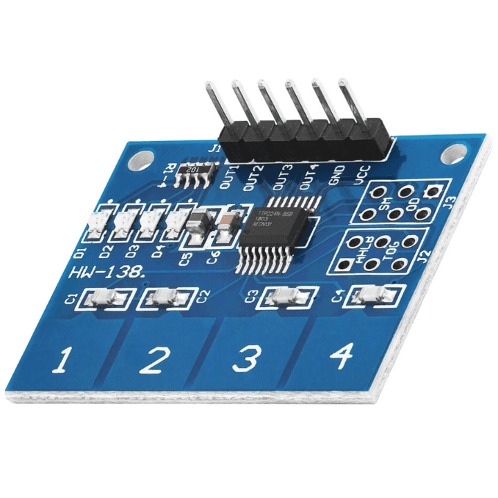 TTP224 4 Channel Capacitive Touch Sensor Module-Robocraze