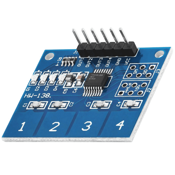 TTP224 4-Channel Capacitive Touch Sensor – 4-channel touch sensor for automation projects.-Touch Sensor -Robocraze