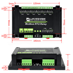 Waveshare Modbus RTU 8CH Relay Module RS485 – 8CH RS485 relay for automation. -Relay Module -Robocraze