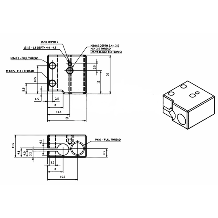 Volcano Hot End Heater Block for 3D Printer – Reliable 3D Printing Machine Parts for heating.-Robocraze