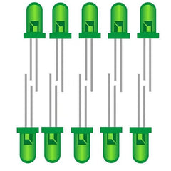 5mm Green LED (Pack of 10) – High-intensity LED for circuits & Arduino projects - Electronic Components - Robocraze