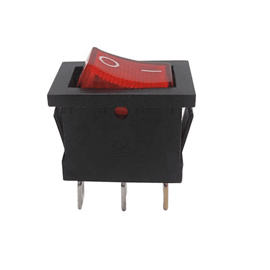 Rocker Switch 6A 250V SPDT 3 PIN Red LED – Sturdy rocker switch with LED - Mini Switch - Robocraze