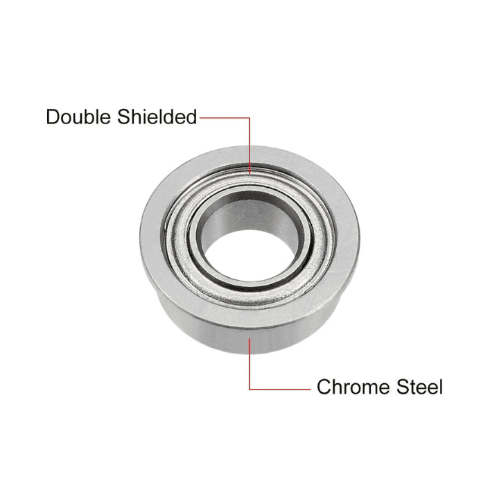 Universal Flange Ball Bearing 4x8x3mm Shielded Chrome Steel Bearings-Robocraze