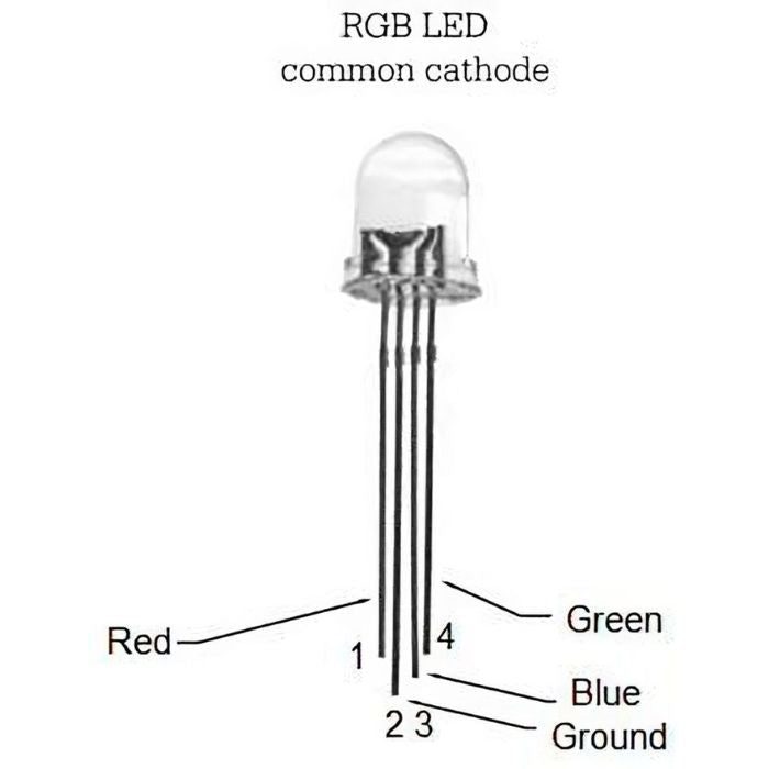 RGB LED (Common Cathode) (Pack of 10)-Robocraze