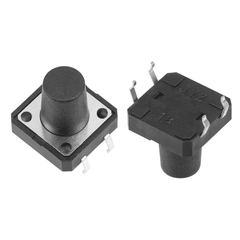 4-Pins DIP Momentary Square Tactile Push Button (5pcs, 12x12x12mm) – Compact push buttons - Mini Switch - Robocraze