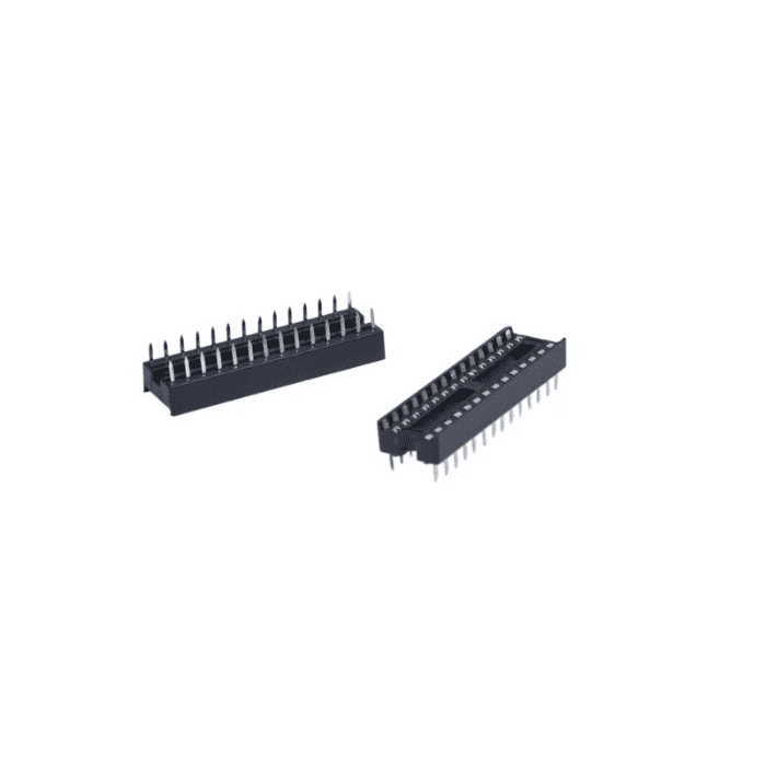 28 Pin Narrow IC Base (Pack of 5) – High-quality 28-pin narrow IC socket for PCB integration. -Robocraze