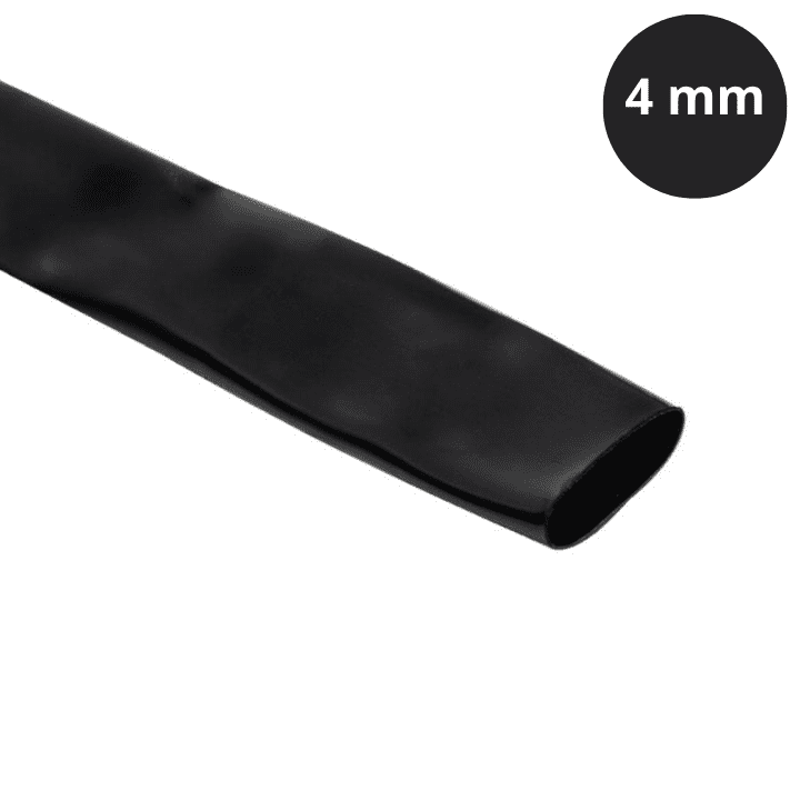 4mm Heat Shrink Tube Black - 1M – High-quality tubing for insulation – heat shrink tape - Robocraze