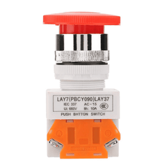 YWBL-WH Mushroom Emergency Stop Push Button - 22MM – Emergency stop switch - Mini Switch - Robocraze