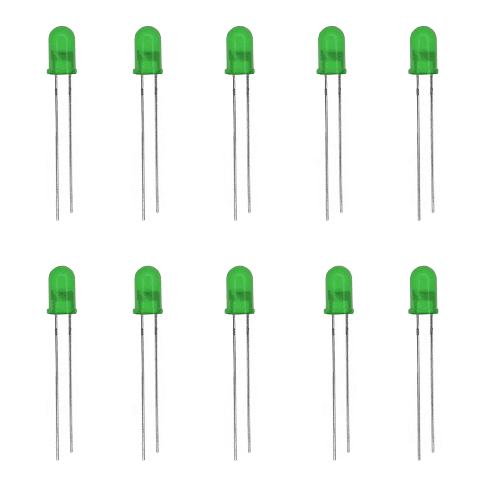 3mm Green LED (Pack of 10) – Reliable LED for DIY circuits - Electronic Components - Robocraze