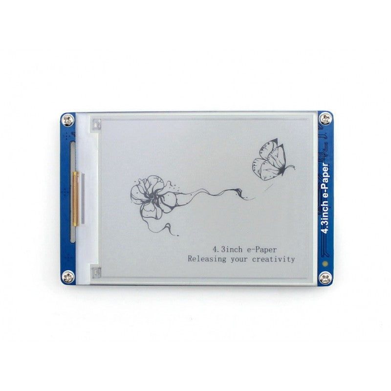 4.3" Serial Interface Electronic Paper Display – Energy-efficient e-paper screen. -E-Ink Display -Robocraze