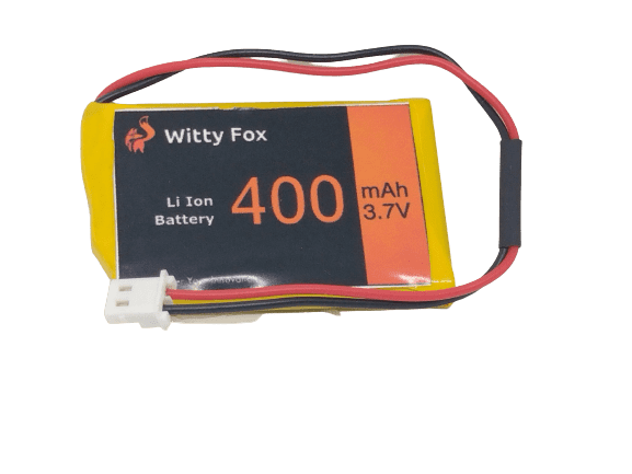 Witty Fox 3.7V 400mAh Li-ion Battery – Small & lightweight battery. -Lithium Battery -Robocraze