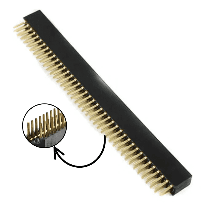 40x2 Female Berg Strip – Dual-row female header for circuits. Electronic Components - Robocraze