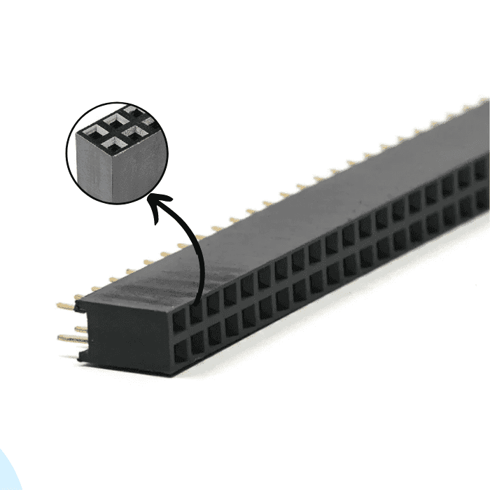 40x2 Female Berg Strip – Dual-row female header for circuits. Electronic Components - Robocraze