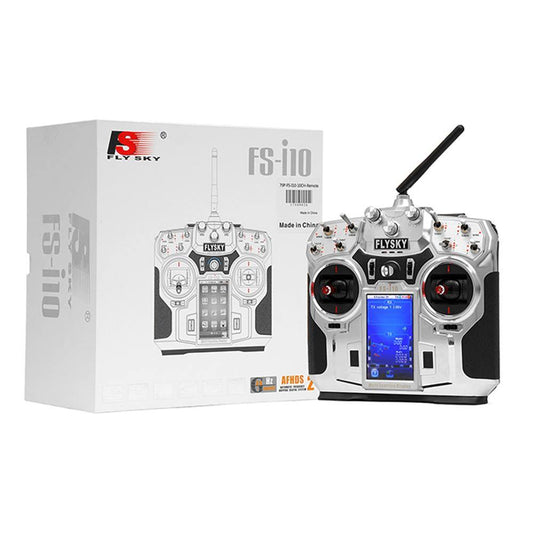 FlySky FS-i10 10CH AFHDS 2 LCD Transmitter + Receiver – FPV drone remote. -Robocraze