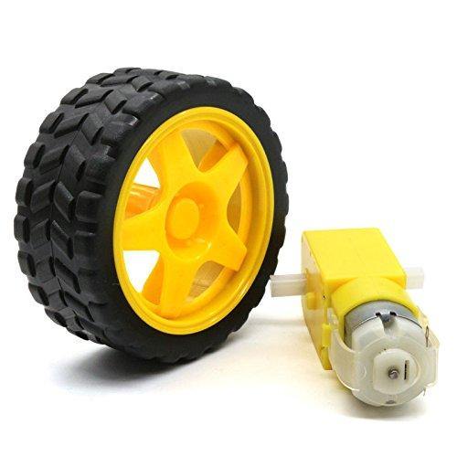 2 Set Smart Car Robot Chassis Wheel, designed for BO gear motors in robotic vehicles – Robot Motors - Robocraze