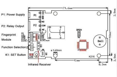 R300 Uart Interface Capacitive Fingerprint Module-Robocraze