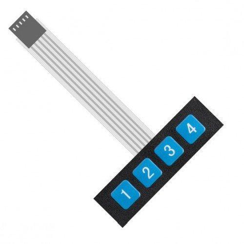 1x4 Membrane Keypad – Compact membrane keypad for embedded systems - Mini Switch - Electronic Components - Robocraze